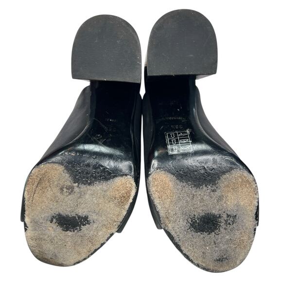 Alexander Wang Women’s Avery Black Leather Block Heel Mules Size 38.5 US 8.5 - Picture 9 of 14